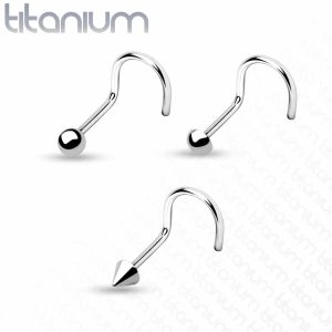 נזם לאף ראש חץ/כדור/חצי כדור טיטניום 23G