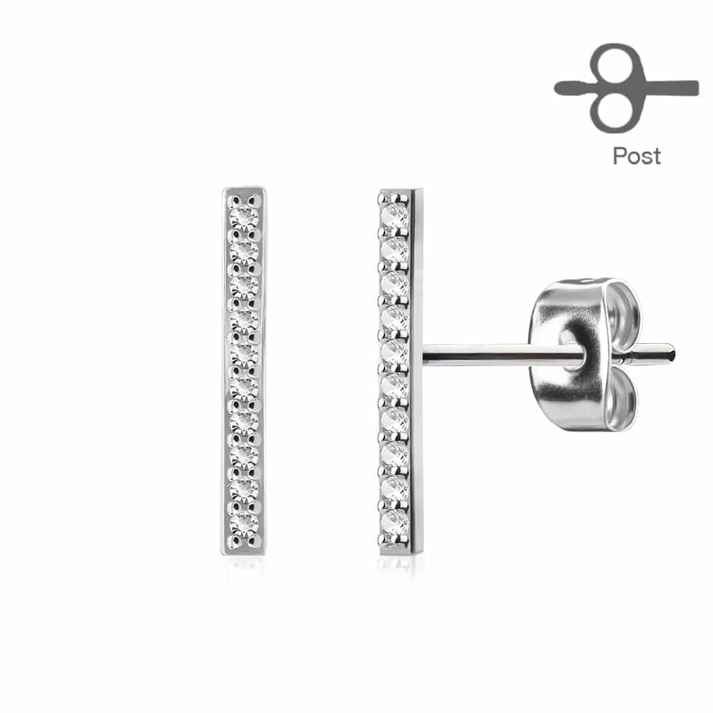 עגיל בר משובץ אבנים